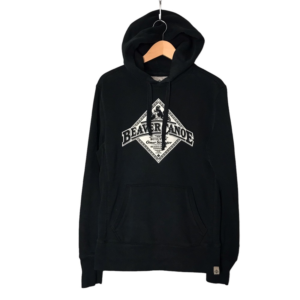 XSmall Black Beaver Canoe Canada Stringer Algonquin Sweatshirt Hoodie